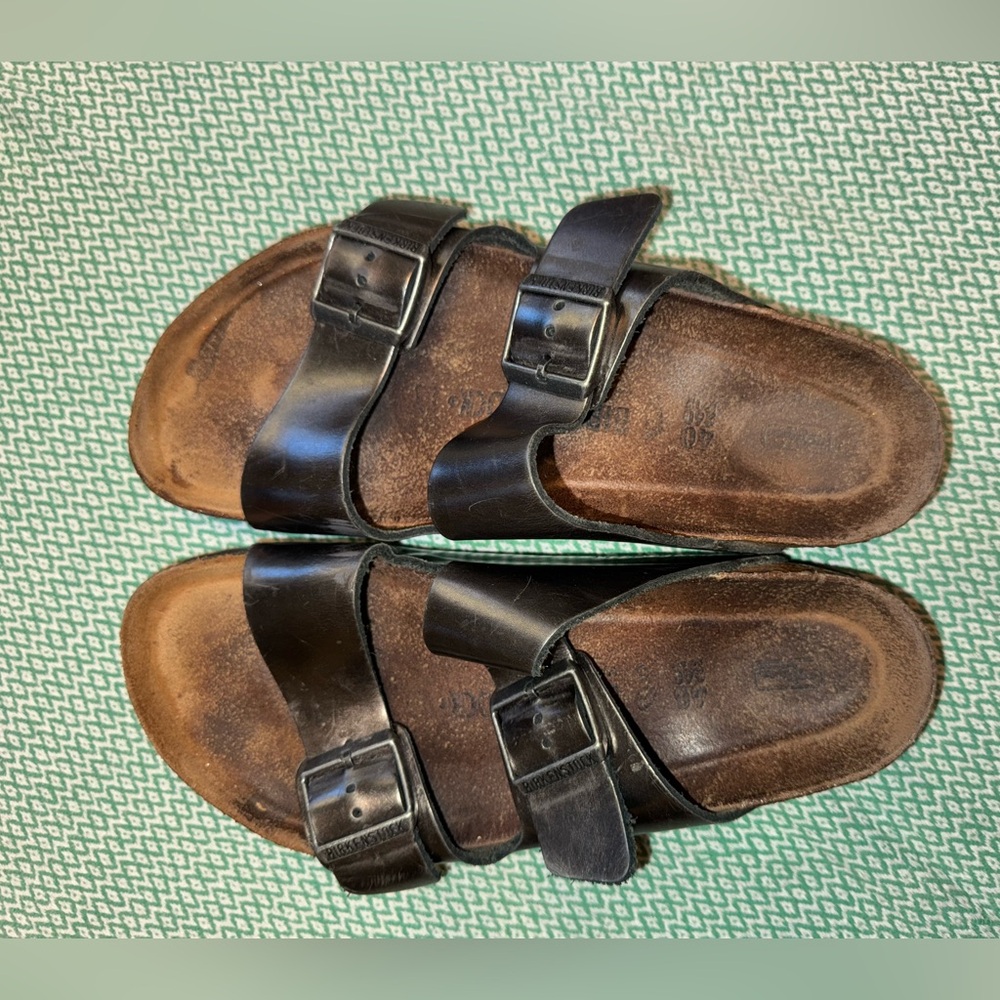 Birkenstock Arizona Sandals in Metallica Pewter color